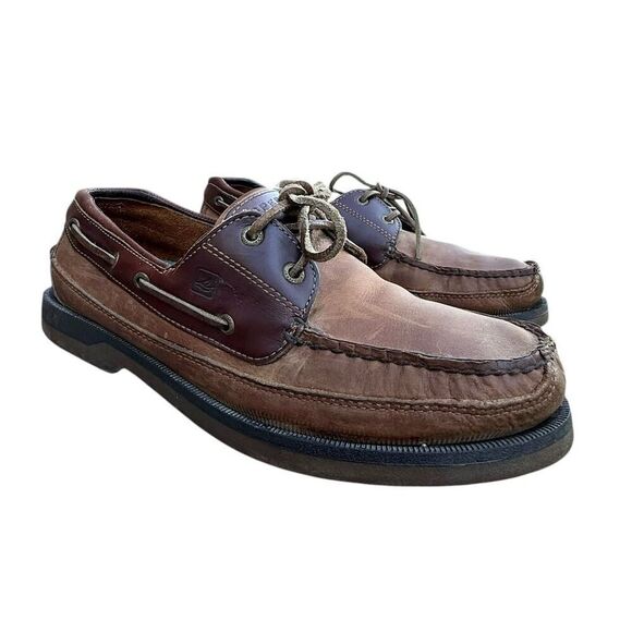 Sperry Men's Brown Leather Boat Shoes Size 12M Casual Moc Toe - Picture 1 of 11